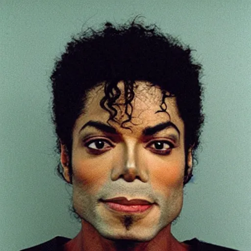 Image similar to closeup michael jackson mugshot