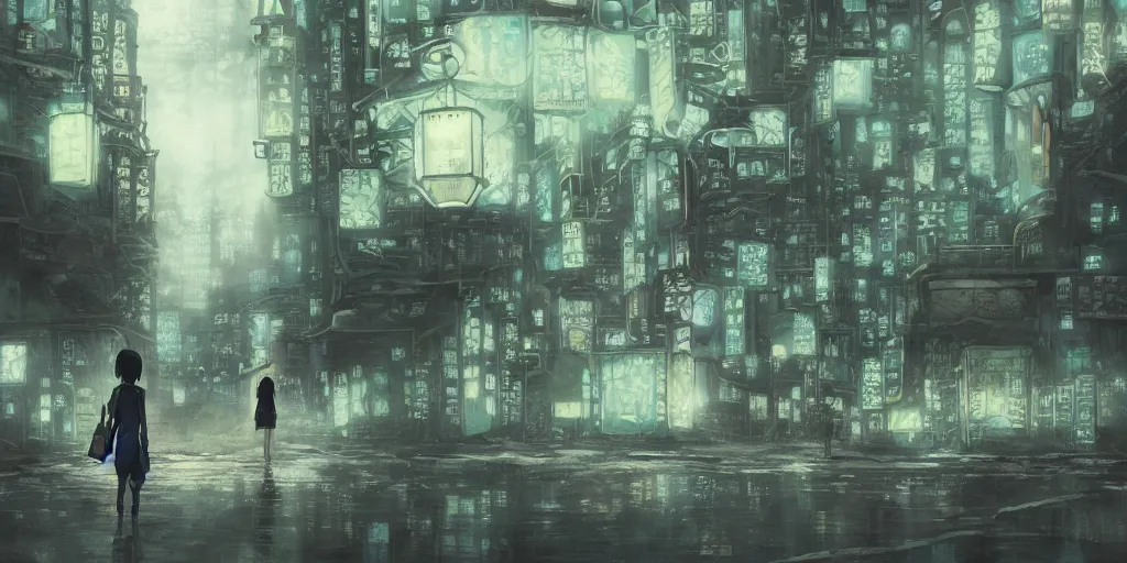 Ghost in the shell, city, movie, 1366x768 wallpaper
