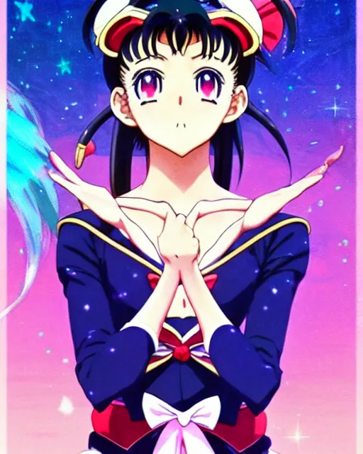 Prompt: Anime as Sailor Moon girl || cute-fine-face, pretty face, realistic shaded Perfect face, fine details. Anime. realistic shaded lighting poster by Ilya Kuvshinov katsuhiro otomo ghost-in-the-shell, magali villeneuve, artgerm, Jeremy Lipkin and Michael Garmash and Rob Rey Sailor-Moon Sailor Moon