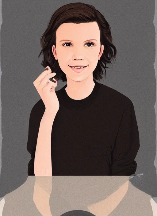 Image similar to Portrait of Millie Bobby Brown by RossDraws