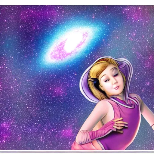 Image similar to stellite galaxy girl