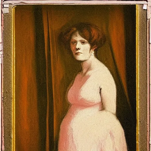 Image similar to an elegant girl in a liminal abandoned room, red and gold, old polaroid by goya, by michelangelo, digital painting, jugendstil, art noveau, strong lights, flat colors, pastel colors,