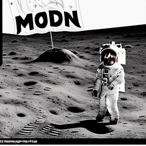 Prompt: nazis on the moon, black and white old photo