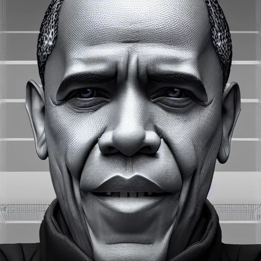 Image similar to Obama, Half Machine Half man, The One Who defies the Cold, 3D Concept Render, trending on cgsociety