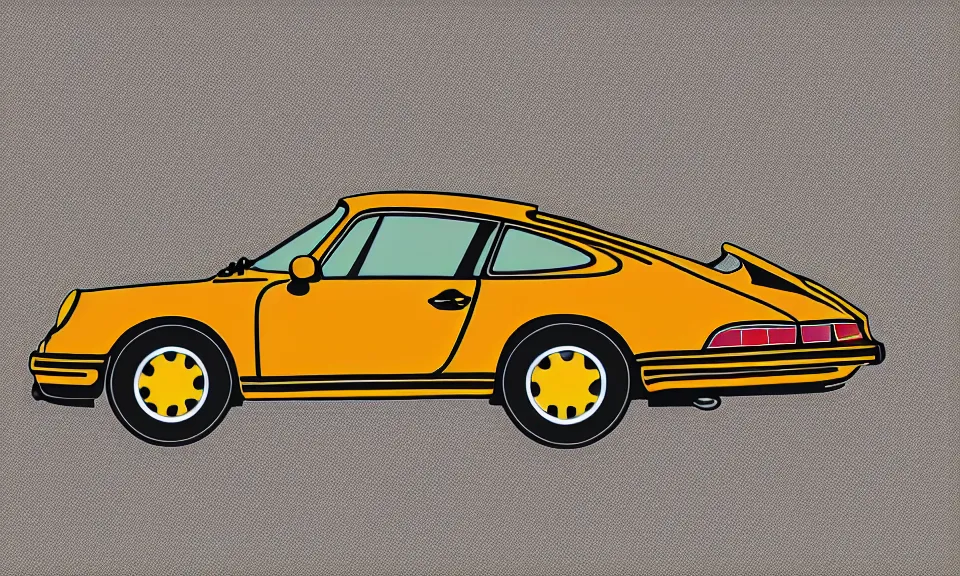 Prompt: pop art illustration of a porsche 9 1 1, adobe illustrator