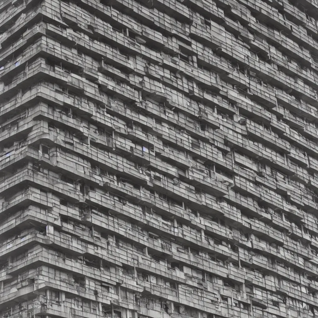 Prompt: a mid-century brutalist building on Instagram