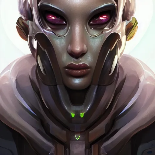 Image similar to beautiful portrait of a scifi alien character, artstation