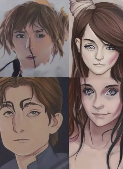 Image similar to wow this guy draws celebs as anime characters and his emma watson drawing is insane