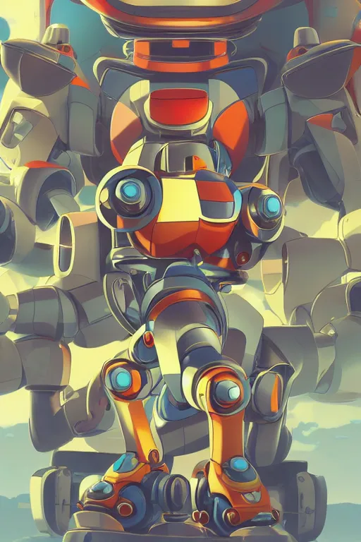 Image similar to metabots medabots medarotto medarot robot minimalist comics, behance hd by jesper ejsing, by rhads, makoto shinkai and lois van baarle, ilya kuvshinov, rossdraws global illumination ray tracing hdr radiating a glowing aura