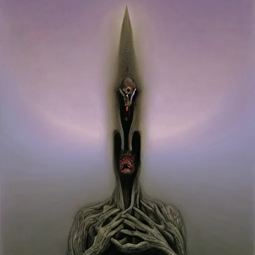 Prompt: scream by zdzisław beksiński, jeffrey smith and h.r. giger, oil on canvas, XF IQ4, f/1.4, ISO 200, 1/160s, 8K, RAW, unedited, symmetrical balance, in-frame