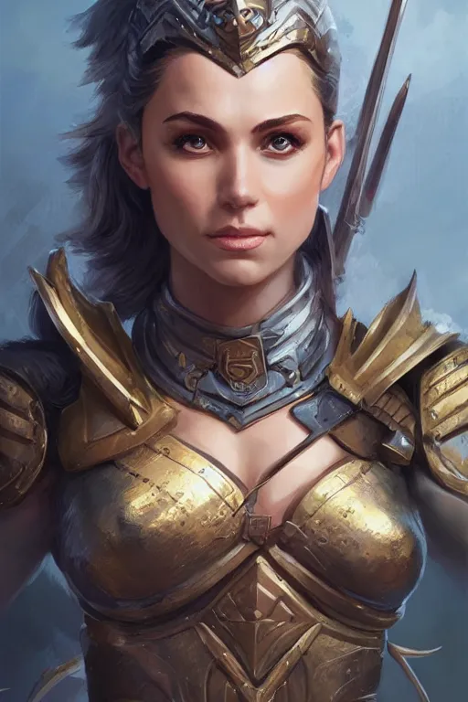 Image similar to amazon valkyrie athena, d & d, fantasy, portrait, highly detailed, headshot, digital painting, trending on artstation, concept art, sharp focus, illustration, art by artgerm and greg rutkowski and magali villeneuve