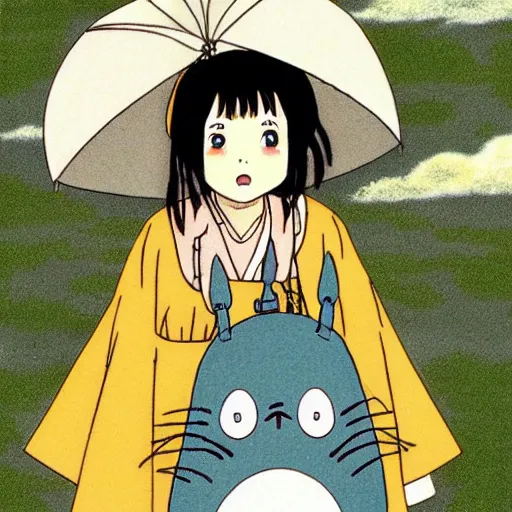 Image similar to Satsuki Kusakabe in totoro ghibli style