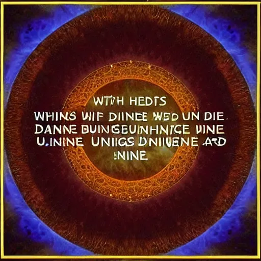 Prompt: With wise eyes and kind hearts seeing thru the blindness of the Divine Universal Mind everything & everyone is GOD or infinite intelligent Imaginations