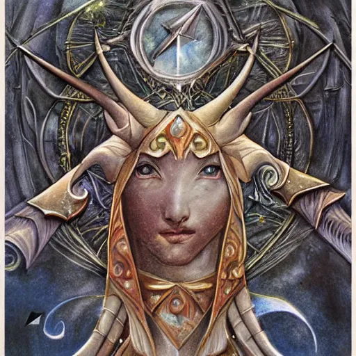 Image similar to detailed and sharp sagittarius artistic zodiac artwork, mystic style, detailed, 8 k, detailed, symmetrical, by brian froud