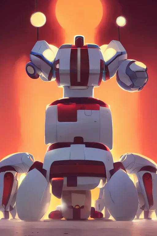 Image similar to metabots medabots medarotto medarot robot minimalist comics, behance hd by jesper ejsing, by rhads, makoto shinkai and lois van baarle, ilya kuvshinov, rossdraws global illumination ray tracing hdr radiating a glowing aura