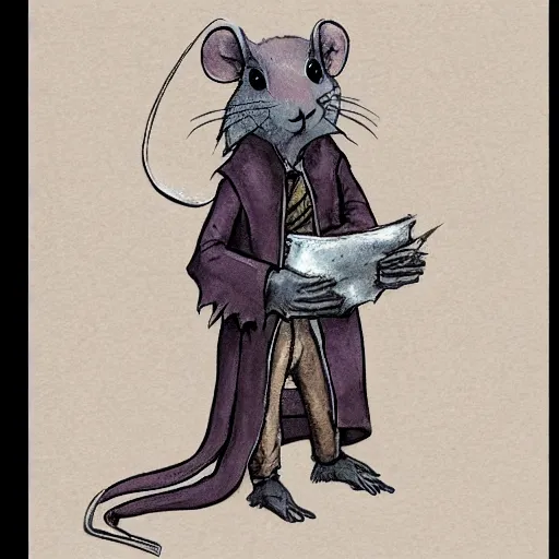 Image similar to a rat as albus dumbledore artstation