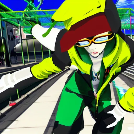 Image similar to jet set radio sequel screenshot, ps 5, cel - shading, unreal engine 5, 2 0 2 2