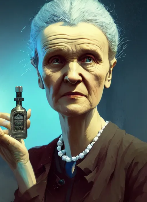 Image similar to highly detailed portrait of marie curie in gta v, stephen bliss, unreal engine, fantasy art by greg rutkowski, loish, rhads, ferdinand knab, makoto shinkai and lois van baarle, ilya kuvshinov, rossdraws, tom bagshaw, global illumination, radiant light, detailed and intricate environment