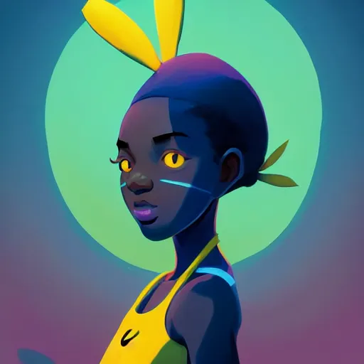 Prompt: body icon stylized minimalist an african girl in a pikatchu costume, loftis, cory behance hd by jesper ejsing, by rhads, makoto shinkai and lois van baarle, ilya kuvshinov, rossdraws global illumination