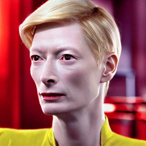 Prompt: tilda swinton as captain kirk