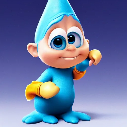 Image similar to realphoto 3d cute beautiful smurfin, in pixar's Up