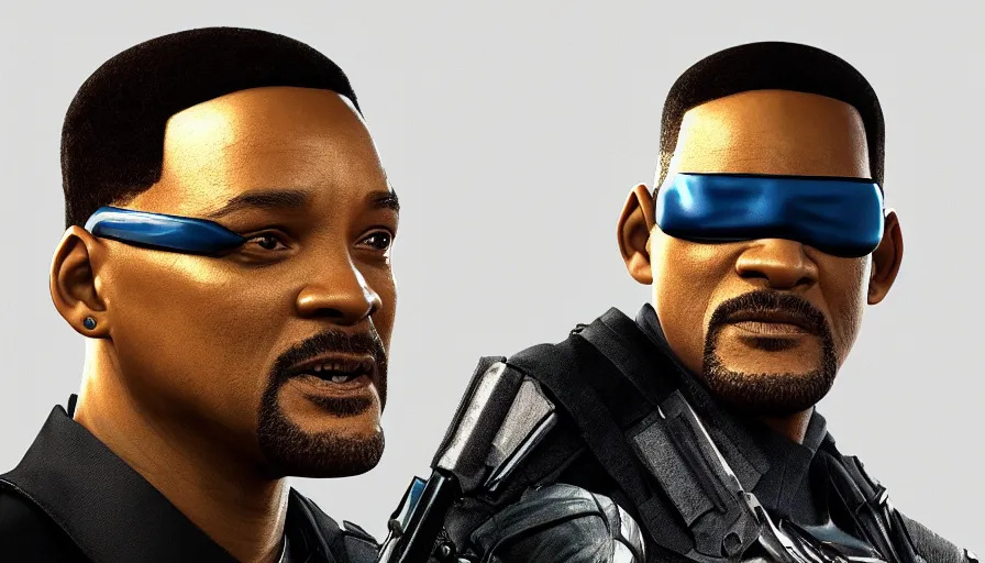 Image similar to will smith is nick fury, grey background, hyperdetailed, artstation, cgsociety, 8 k