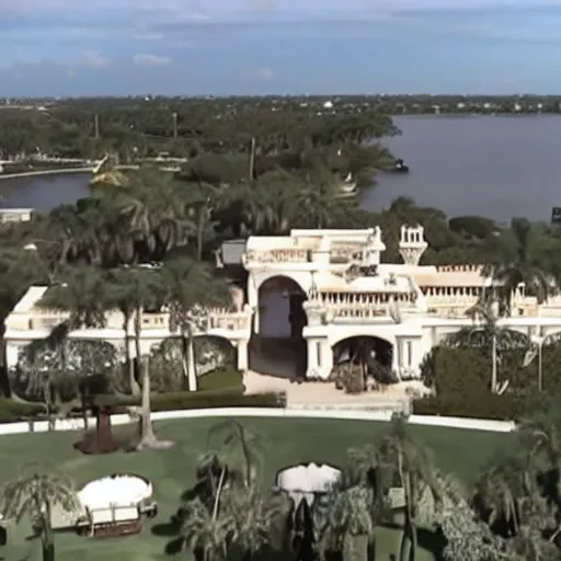 Prompt: cctv footage fbi raid on mar - o - lago with many agents