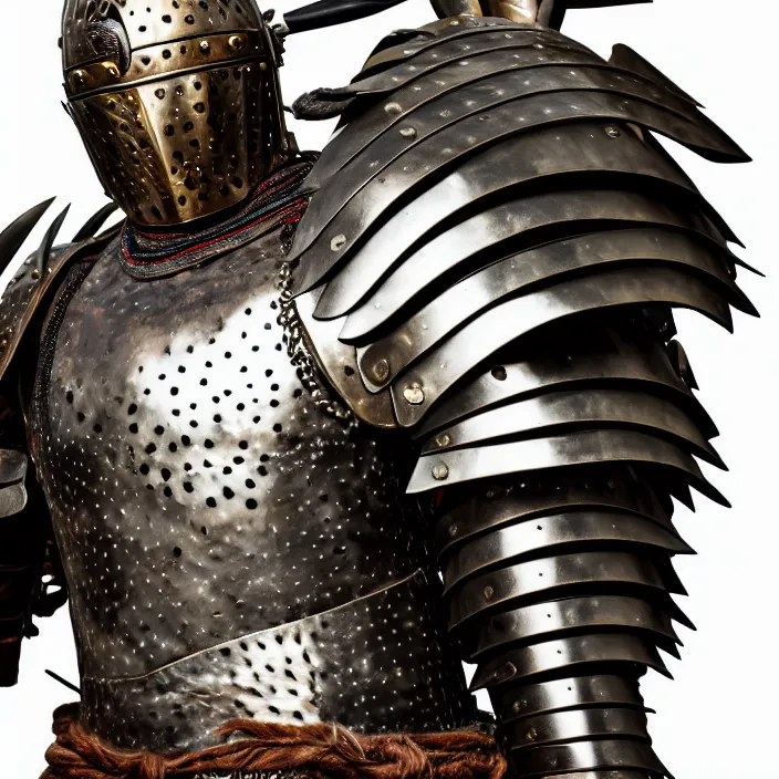 Image similar to portrait photograph of a real-life warrior with metal jaguar armour. Extremely detailed. 8k