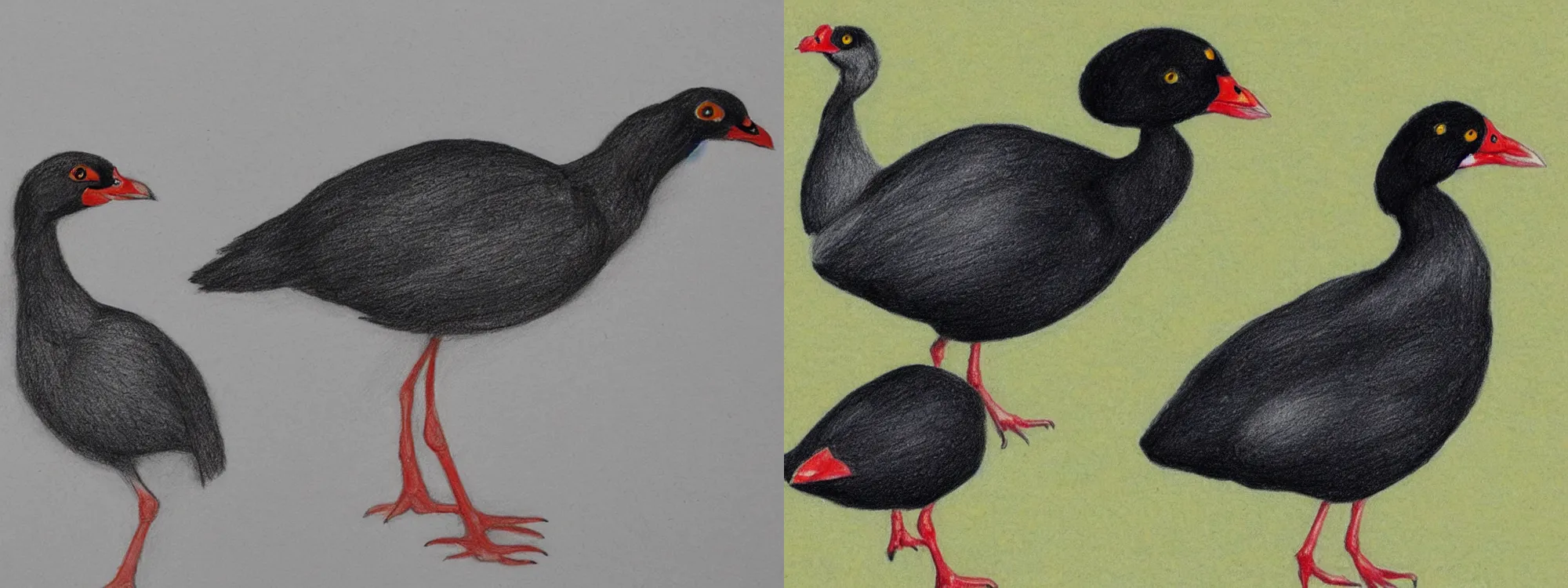 Prompt: highly detailed, extremely accurate drawing of moorhen