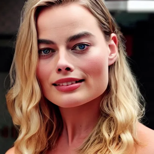 Image similar to a plate full of margot robbie