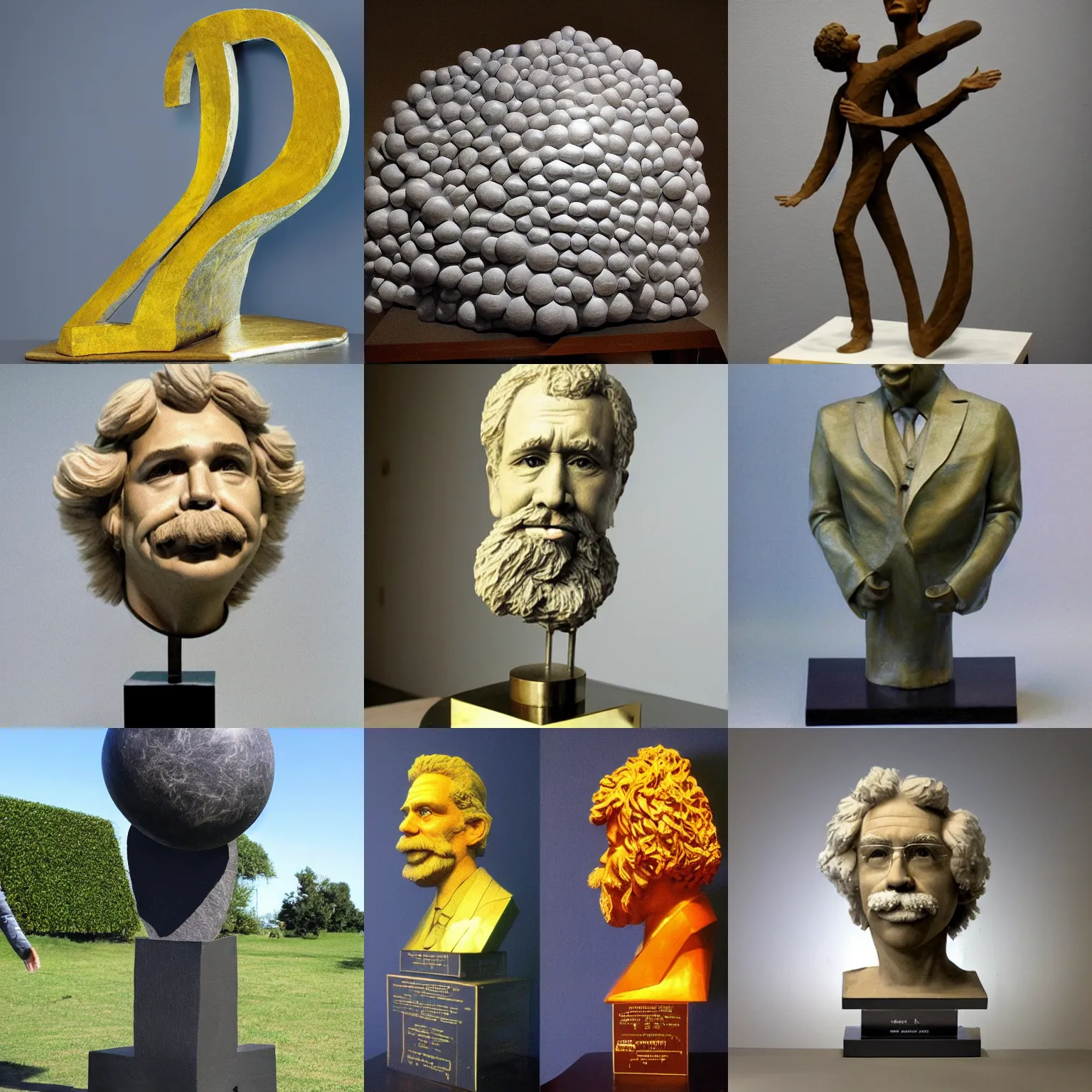 Prompt: a sculpture of e=mc2