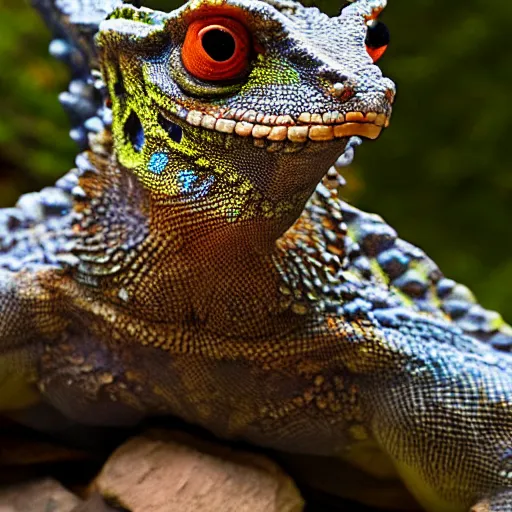 Image similar to photograph of a wizard lizard man at oregon hotsprings