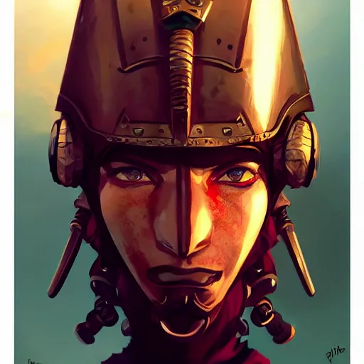 Image similar to cyberpunk viking helmet mask warrior goddess robot ninja fantasy, art gta 5 cover, official fanart behance hd artstation by jesper ejsing, by rhads, makoto shinkai and lois van baarle, ilya kuvshinov, ossdraws