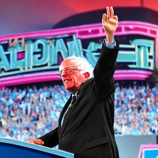 Image similar to bernie sanders in the game Fall Guys (2020)