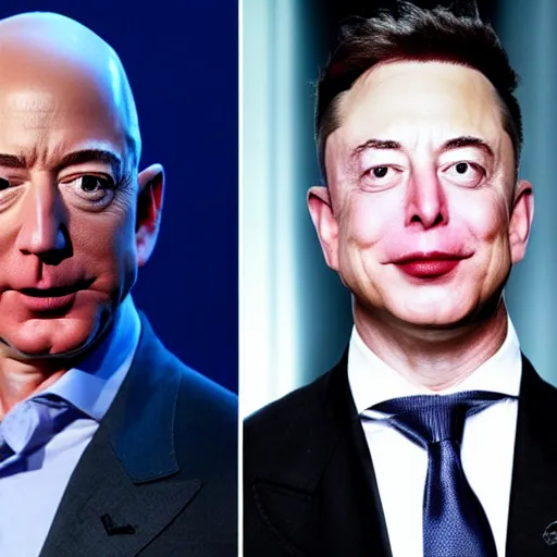 Image similar to jeff bezos elon musk fusion