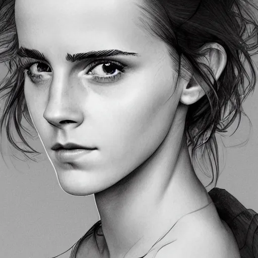 Image similar to emma watson, au naturel, grey eyes, hyper detailed, digital art, trending in artstation, cinematic lighting, studio quality, smooth render, unreal engine 5 rendered, octane rendered, concept art, smooth, sharp focus, illustration, art by artgerm and greg rutkowski and alphonse mucha and ian sprigger and wlop and krenz cushart