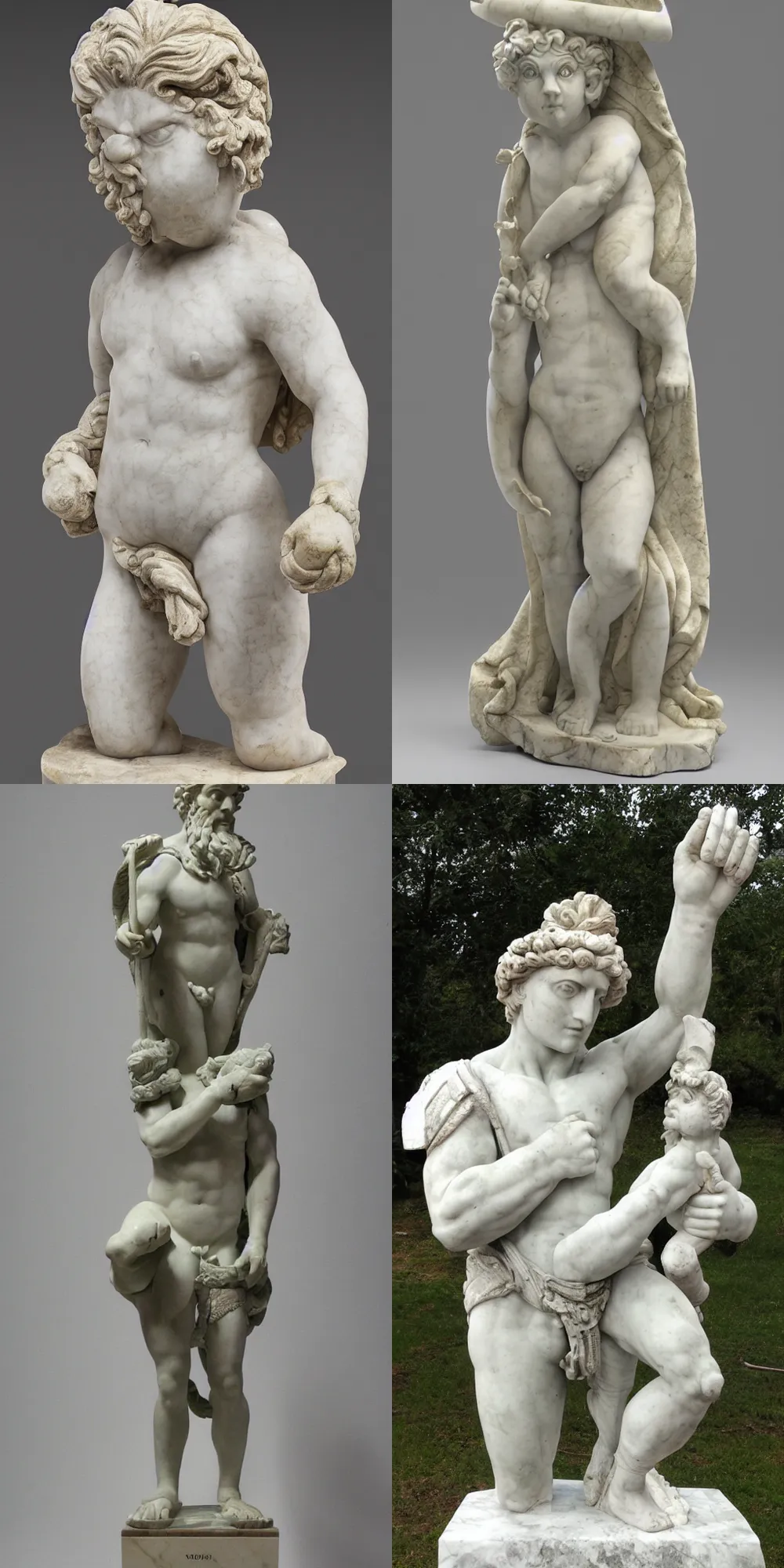 Prompt: roman marble statue of yoshi