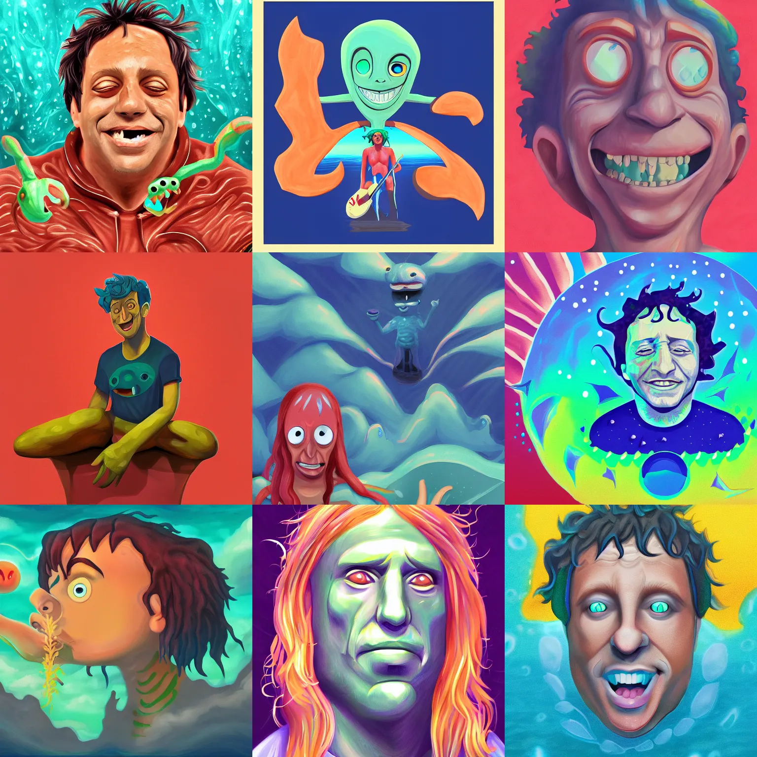 Prompt: ween ocean man fan art, digital painting, trending on artstation, 4 k