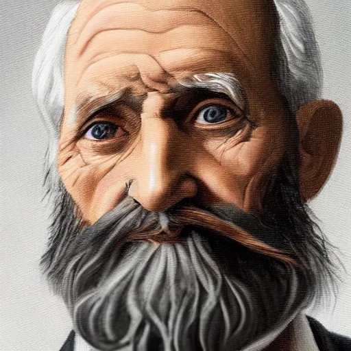 Prompt: detailed portrait painting of older gentleman with a beard