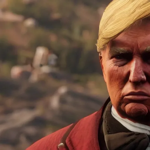 Prompt: Donald Trump in red dead redemption 2 4K quality