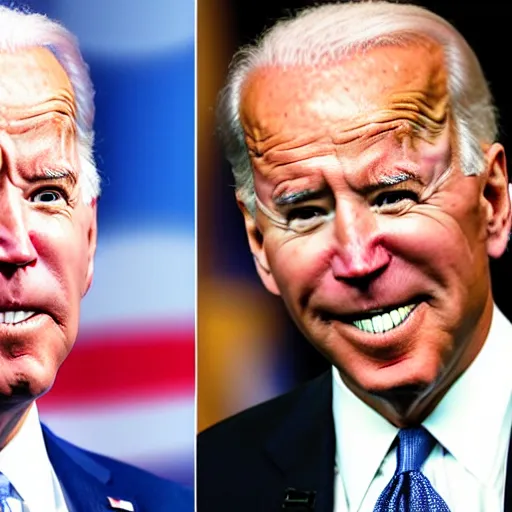 Image similar to Joe Biden with an unnervingly large mouth