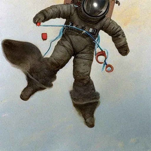 Image similar to (((((((boy in a retro space suit with a jet pack and wings))))))) . muted colors. by Jean-Baptiste Monge !!!!!!!!!!!!!!!!!!!!!!!!!!!!!!!!!!!!!!!!