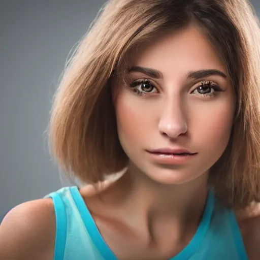 Image similar to young woman face with long 1 8 inch nose