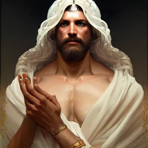 Prompt: portrait of zeus, intricate, elegant, highly detailed, digital painting, artstation, concept art, smooth, sharp focus, illustration, art by artgerm and greg rutkowski and alphonse mucha