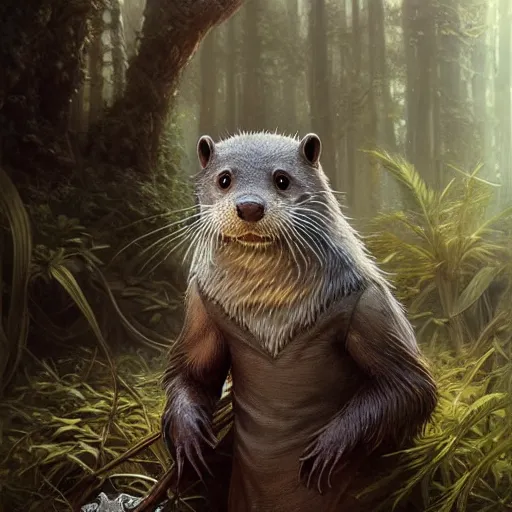 Image similar to A wizard otter, ultra realistic, concept art, intricate details, eerie, highly detailed, photorealistic, octane render, 8k, unreal engine, art by artgerm and greg rutkowski and alphonse mucha