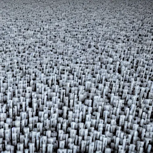 Prompt: A bird's-eye view of the city made of white mushrooms, unreal engine, HD, photo