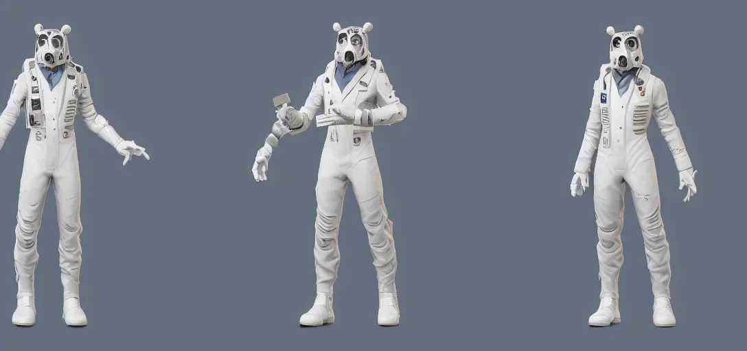 Image similar to character sheet concept art of a galaxy skin from fortnite wearing a white tuxedo, realistic, hyperrealistic, photographic, costume, wlop, dan mumford, greg rutkowski, high detail, octane render, alexander mcqueen, james gurney, james jean, mucha, photo, 8 k, intricate