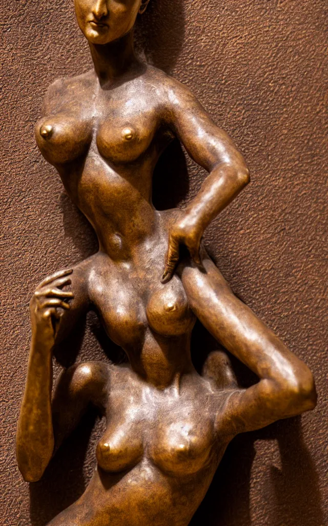 Image similar to detailed photo of old bronze patina statue of seductive gorgeous girl, super highly detailed, full body view, various poses, in the room of an ancient castel, photorealism, intricate detail, museum diffuse lighting, autumn sunlights
