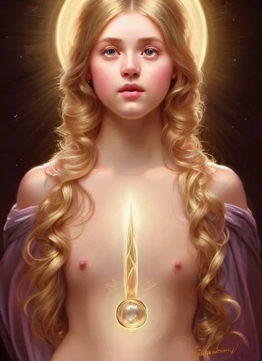 Image similar to perfectly feminine face!! full body portrait of young soap bubble goddess blessed by nature with ever - increasing physical mental perfection, blonde, symmetrical! intricate, sensual features, highly detailed, biblical divine holy perfection!! digital painting, artstation, concept art, smooth, sharp focus, illustration, art by artgerm and greg rutkowski and alphonse mucha