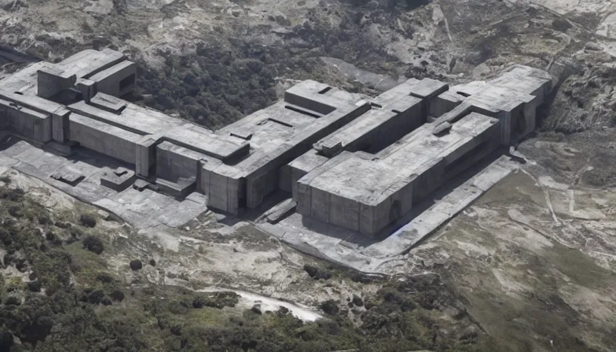 Image similar to big brutalist imperial military base on cliffs, drawing architecture, imperial architecture in rogue one, pritzker architecture prize, brutalism architecture, cinematic shot, by greig fraser, by emmanuel lubezki, robert richardson, hoyte van hoytema, roger deankins, janusz kaminski, alejandro inarritu